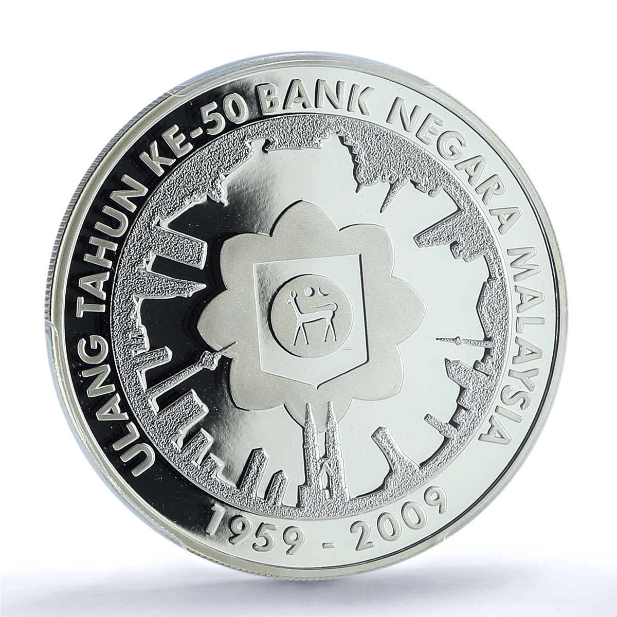 Malaysia 10 ringgit Bank Negara KM-156 Anniversary PR 69 PCGS silver coin 2009