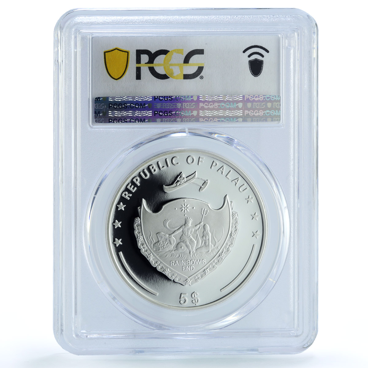 Palau 5 dollars Regal Angelfish KM-757 Marine Fauna PR 69 PCGS silver coin 2016