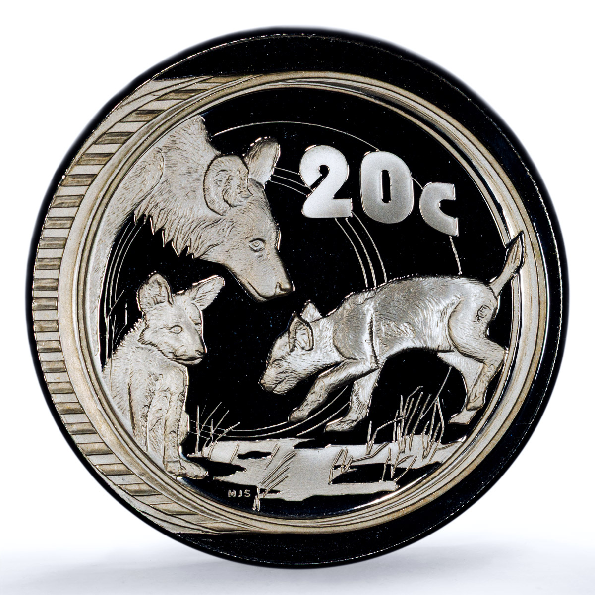 South Africa 20 cents Wild Dog KM-322 Wildlife Fauna PR 69 PCGS silver coin 2005