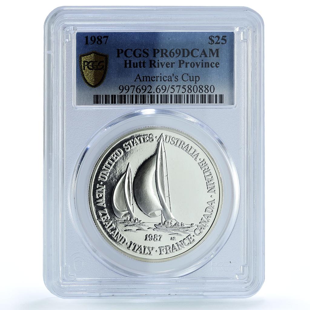 Hutt River 25 dollars America Cup Ship Clipper Koala PR 69 PCGS silver coin 1987 Hutt River 25 dollars America Cup Ship Clipper Koala PR 69 PCGS silver coin 1987
