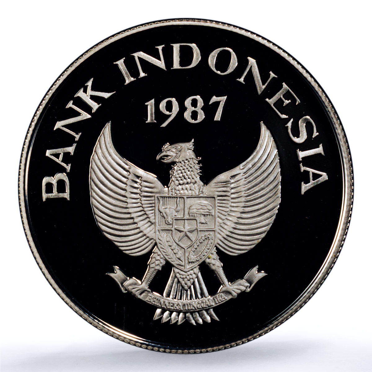 Indonesia 10000 rupiah Babi Rusa KM-45 Wildlife Pig PR 69 PCGS silver coin 1987