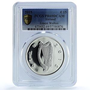 Ireland 15 euros Ernest Walton KM-87 Science Physics PR 69 PCGS silver coin 2015