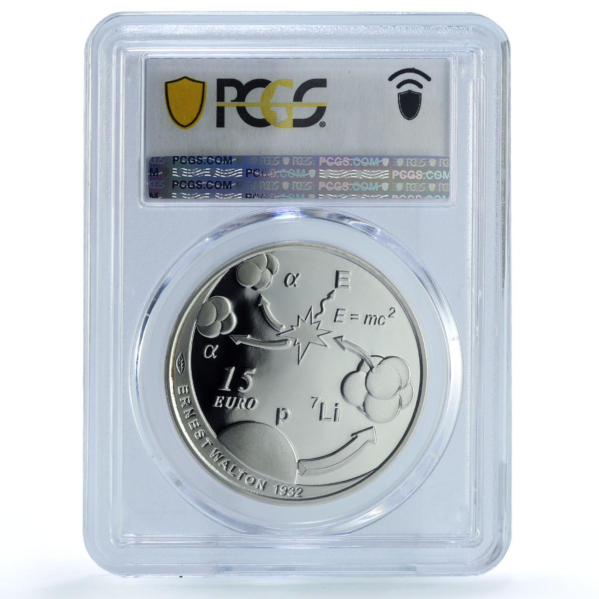 Ireland 15 euros Ernest Walton KM-87 Science Physics PR 69 PCGS silver coin 2015