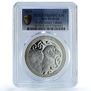 New Zealand 5 dollars North Island Takahe Fauna Bird PR 69 PCGS silver coin 2019