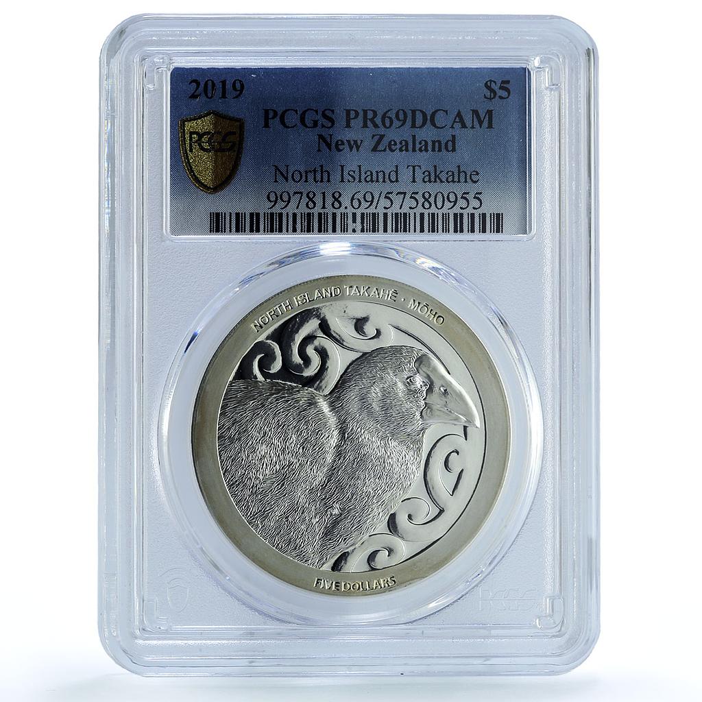 New Zealand 5 dollars North Island Takahe Fauna Bird PR 69 PCGS silver coin 2019