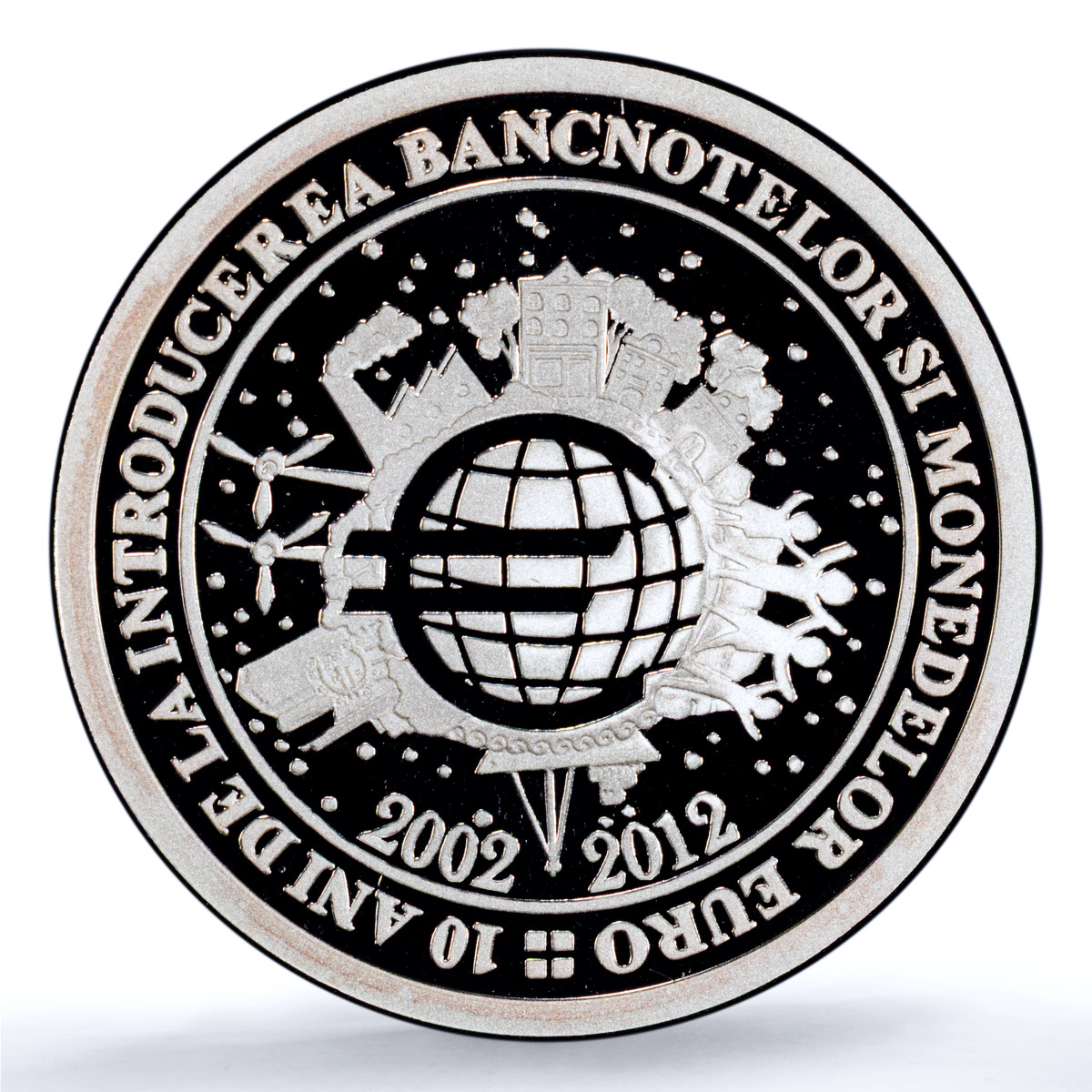 Romania 10 lei Euro Currency KM-286 Anniversary PR 70 PCGS silver coin 2012