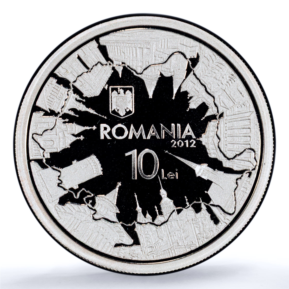 Romania 10 lei Euro Currency KM-286 Anniversary PR 70 PCGS silver coin 2012