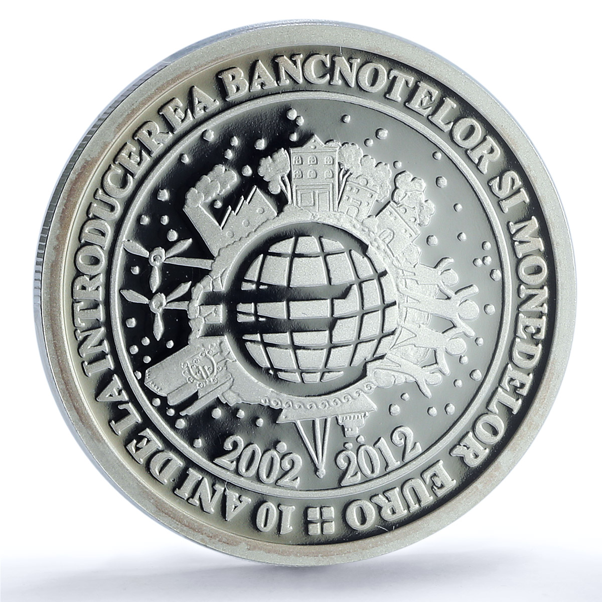 Romania 10 lei Euro Currency KM-286 Anniversary PR 70 PCGS silver coin 2012