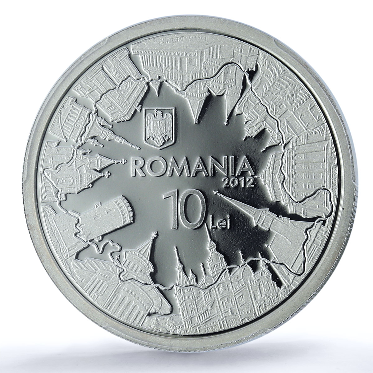 Romania 10 lei Euro Currency KM-286 Anniversary PR 70 PCGS silver coin 2012