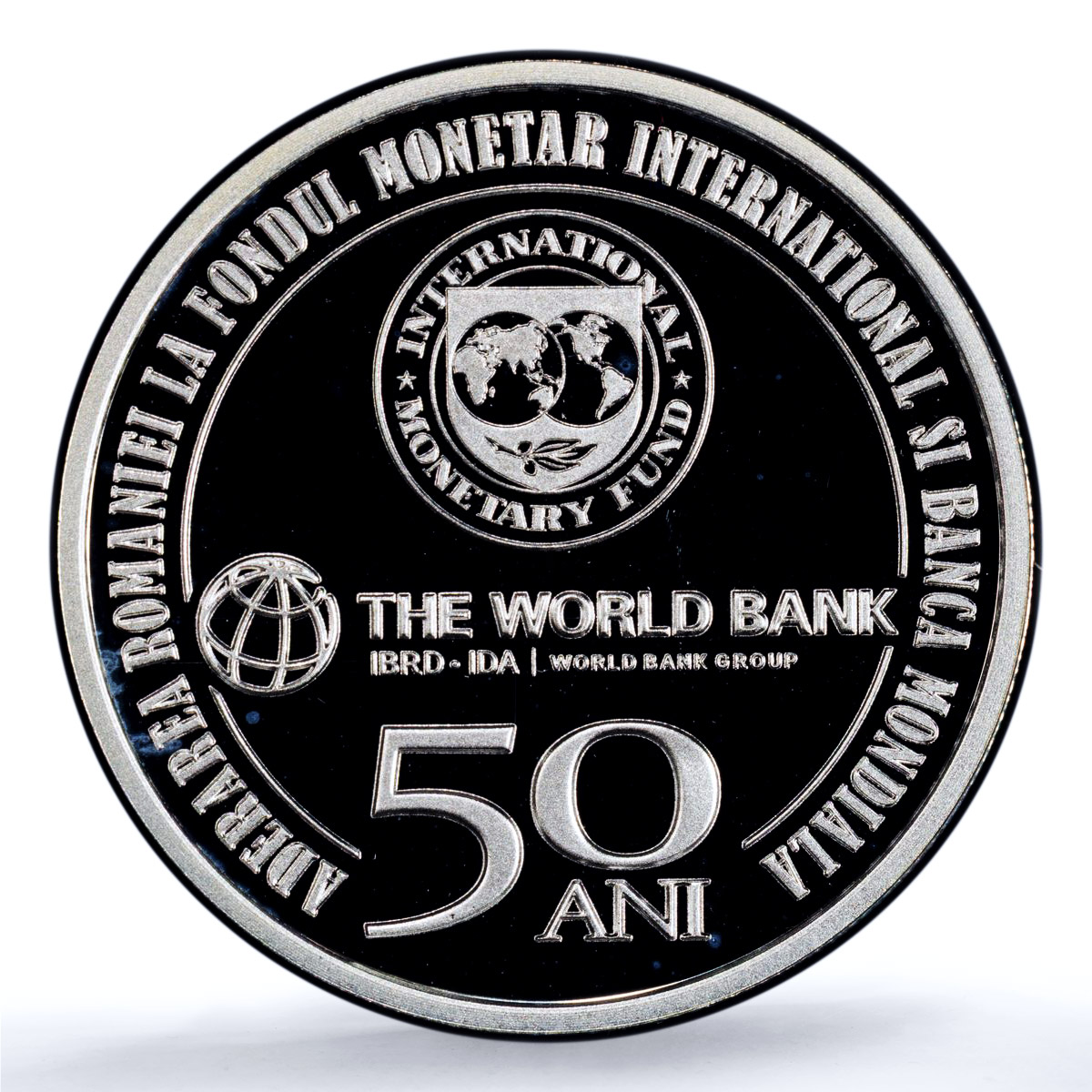 Romania 10 lei IMF Monetary Fund World Bank KM-504 PR 69 PCGS silver coin 2022