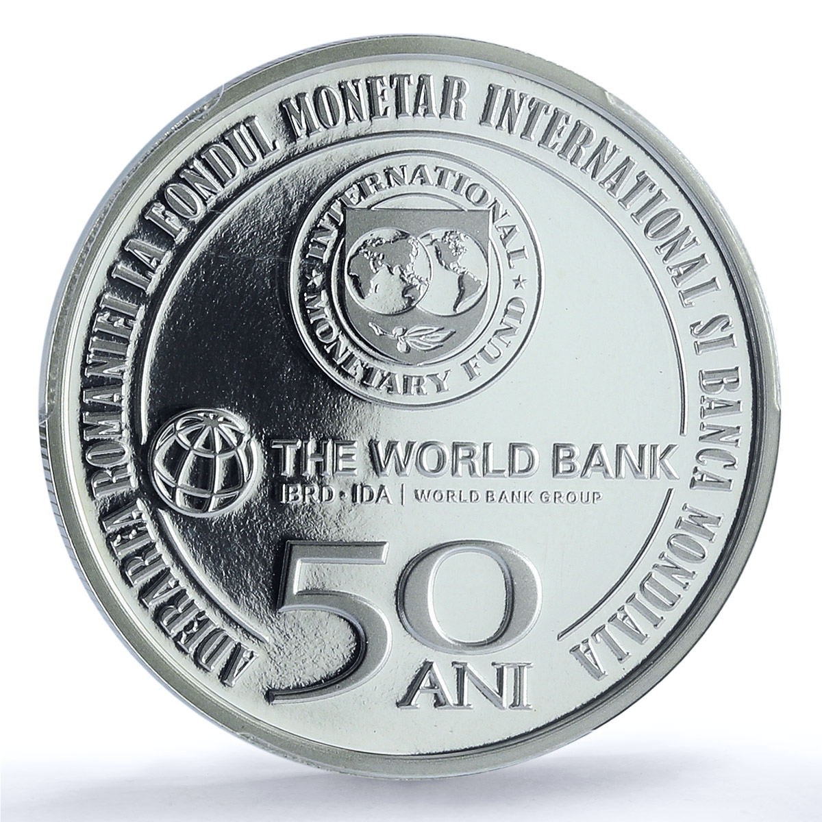 Romania 10 lei IMF Monetary Fund World Bank KM-504 PR 69 PCGS silver coin 2022