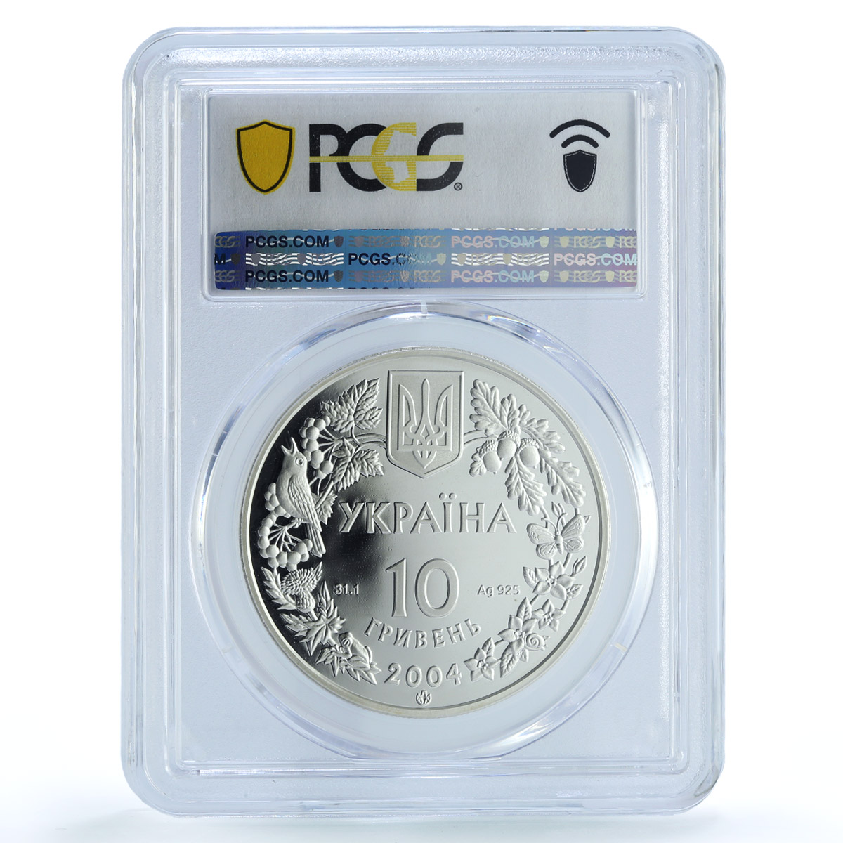 Ukraine 10 hryvnias Azov Dolphin KM-206 Marine Fauna PR 69 PCGS silver coin 2004
