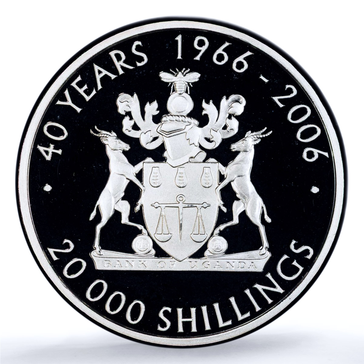 Uganda 20000 shillings Central Bank Gorilla Monkey PR 68 PCGS silver coin 2006