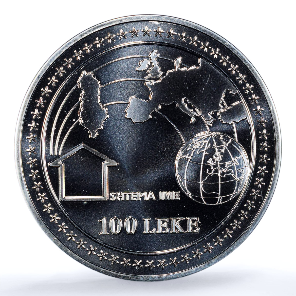 Albania 100 leke European Integration KM-84 Dove Bird MS69 PCGS silver coin 2001