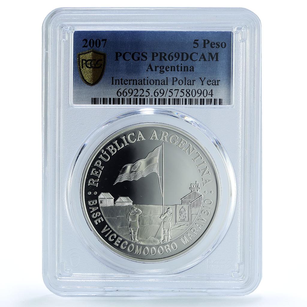 Argentina 5 pesos International Polar Year KM-A154 PR 69 PCGS silver coin 2007