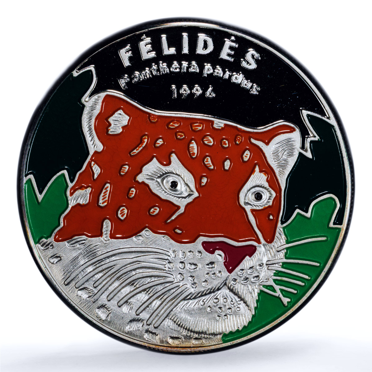 Benin 1000 francs Panthera Coloured KM-19 Fauna Cat PR 69 PCGS silver coin 1996