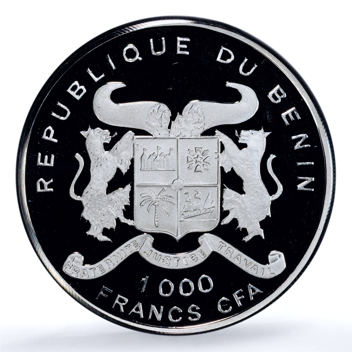 Benin 1000 francs Panthera Coloured KM-19 Fauna Cat PR 69 PCGS silver coin 1996