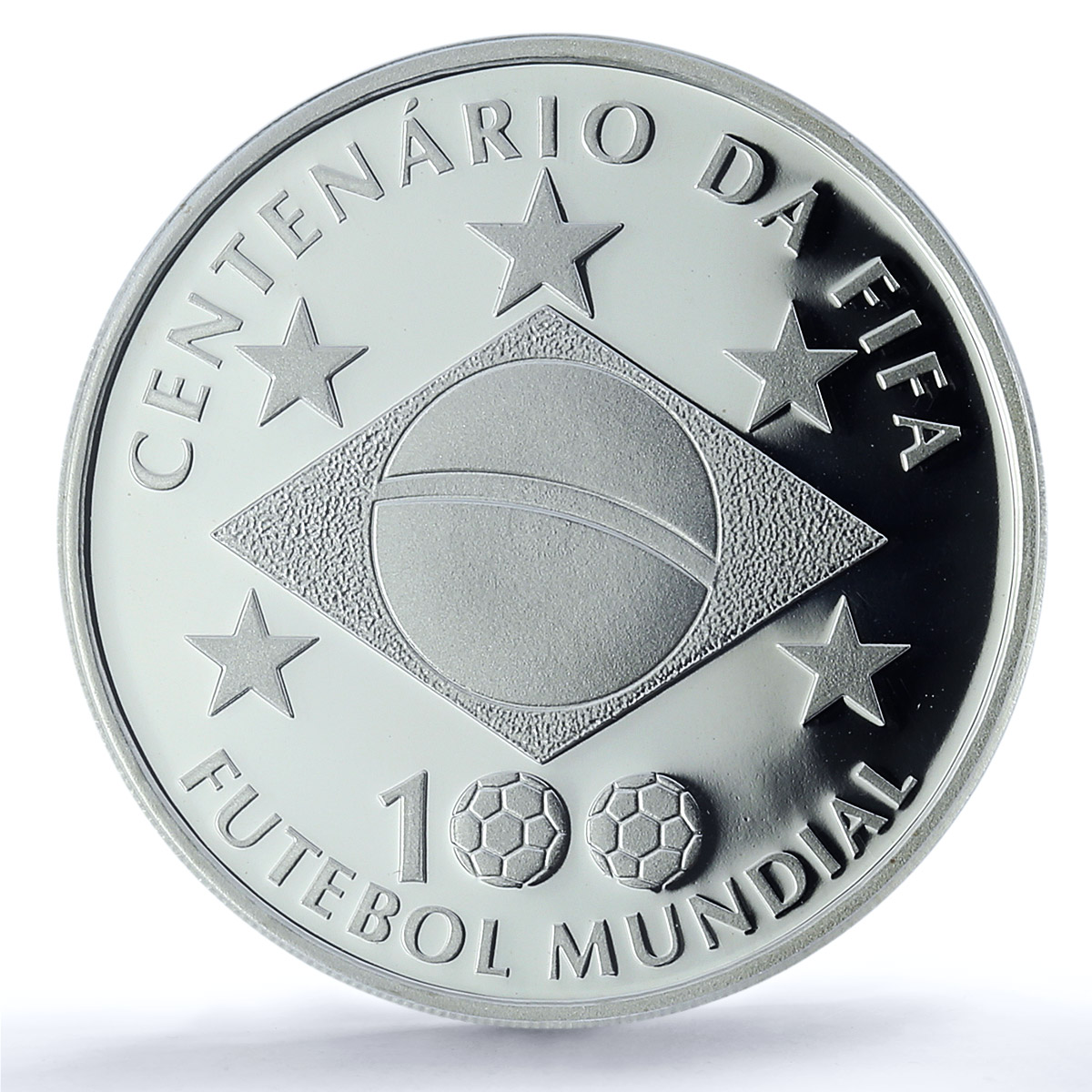 Brazil 2 reais FIFA Centennial KM-666 Sports Football PR69 PCGS silver coin 2004