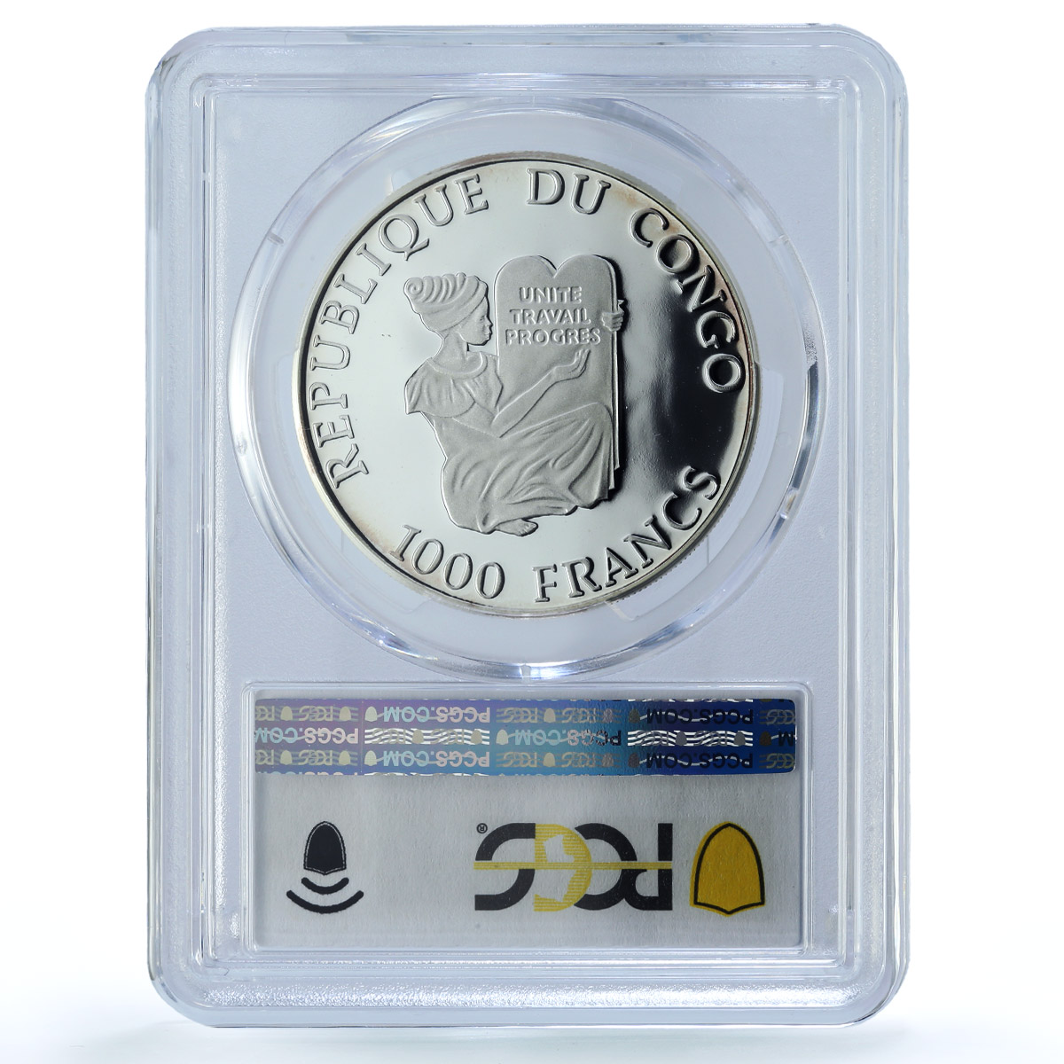 Congo 1000 francs Panther Coloured KM-25 Fauna Cat PR 69 PCGS silver coin 1996
