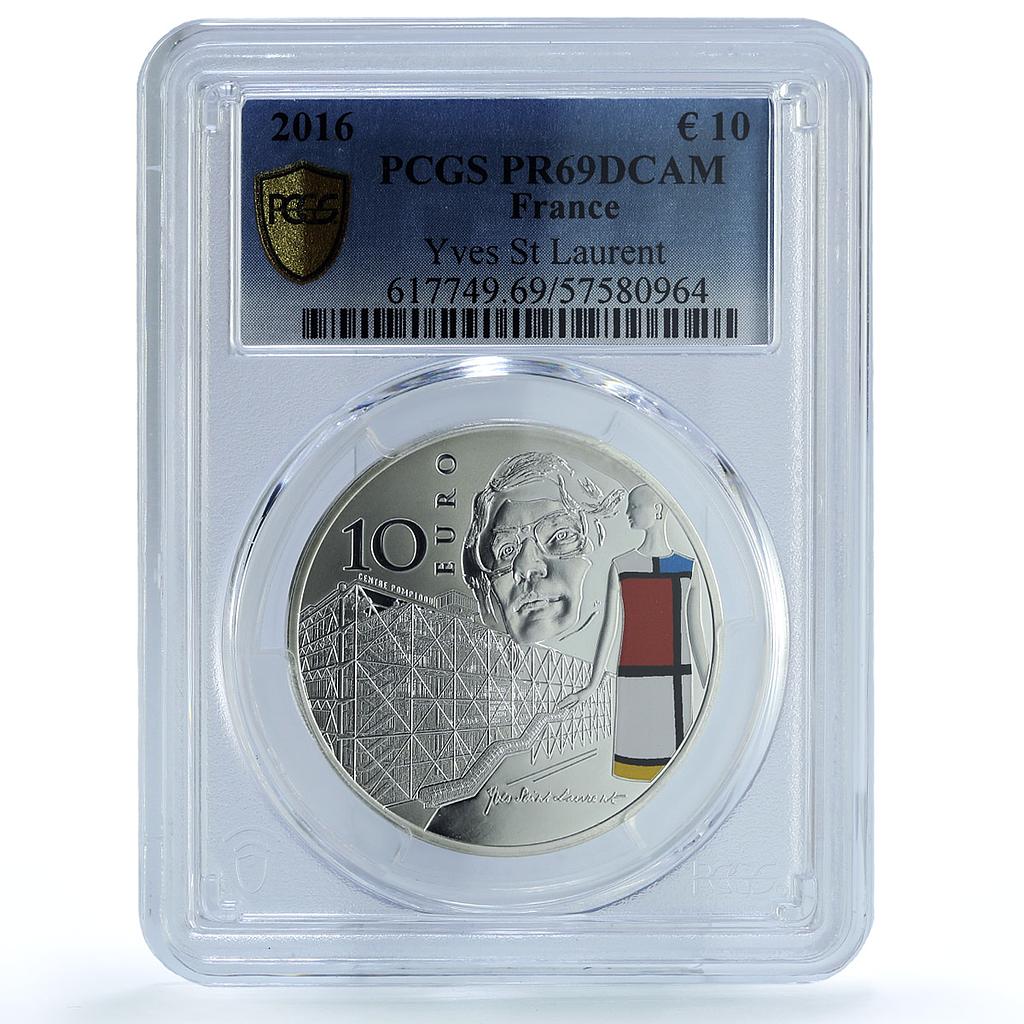 France 10 euros Yves Saint Laurent KM-2284 Culture PR 69 PCGS silver coin 2016