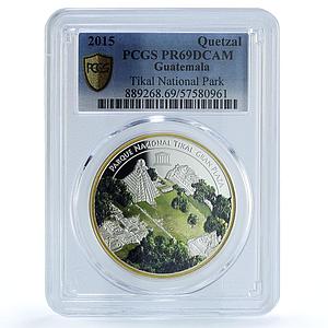 Guatemala 1 quetzal Tikal Gran Plaza Park Maya PR 69 PCGS silver coin 2015