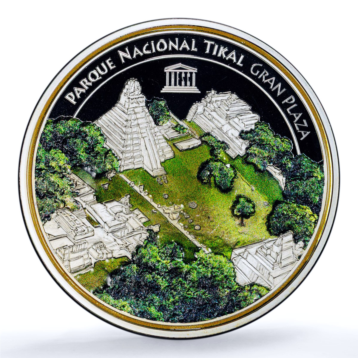 Guatemala 1 quetzal Tikal Gran Plaza Park Maya PR 69 PCGS silver coin 2015