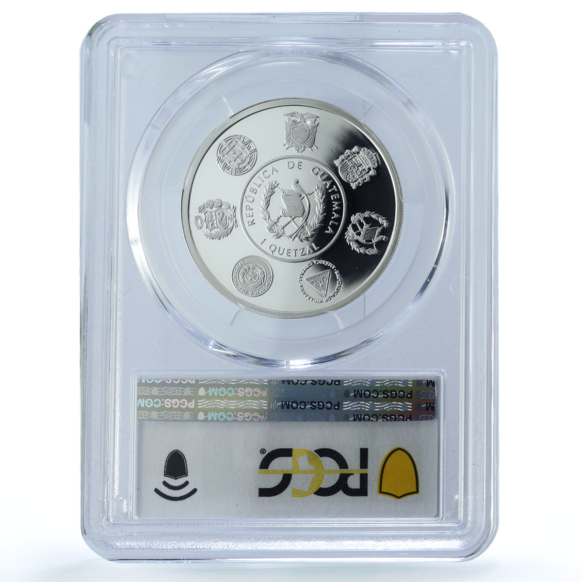 Guatemala 1 quetzal Ibero-American Railways KM-297 Train PR 70 PCGS Ag coin 2019