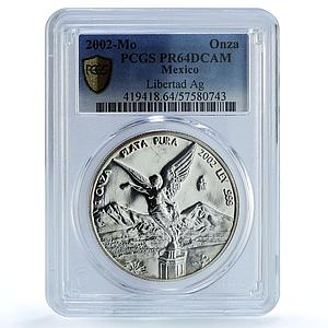 Mexico 1 onza Libertad Angel of Independence KM-639 PR 64 PCGS silver coin 2002