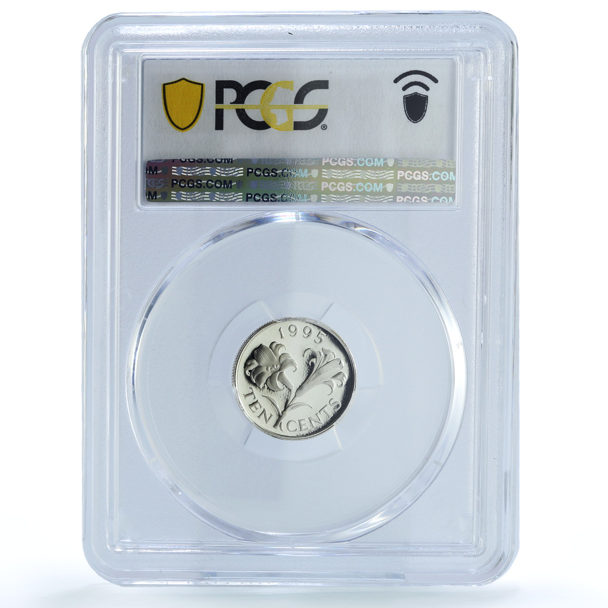 Bermuda 10 cents Elizabeth II KM-46a Lilly Flower PR 70 PCGS silver coin 1995