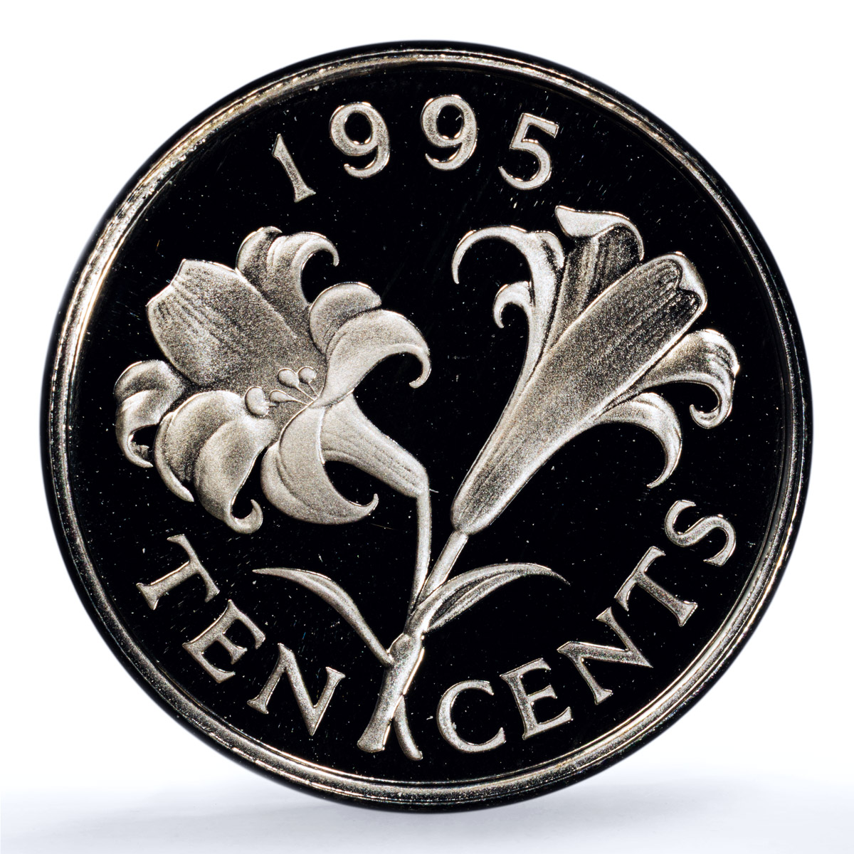Bermuda 10 cents Elizabeth II KM-46a Lilly Flower PR 70 PCGS silver coin 1995
