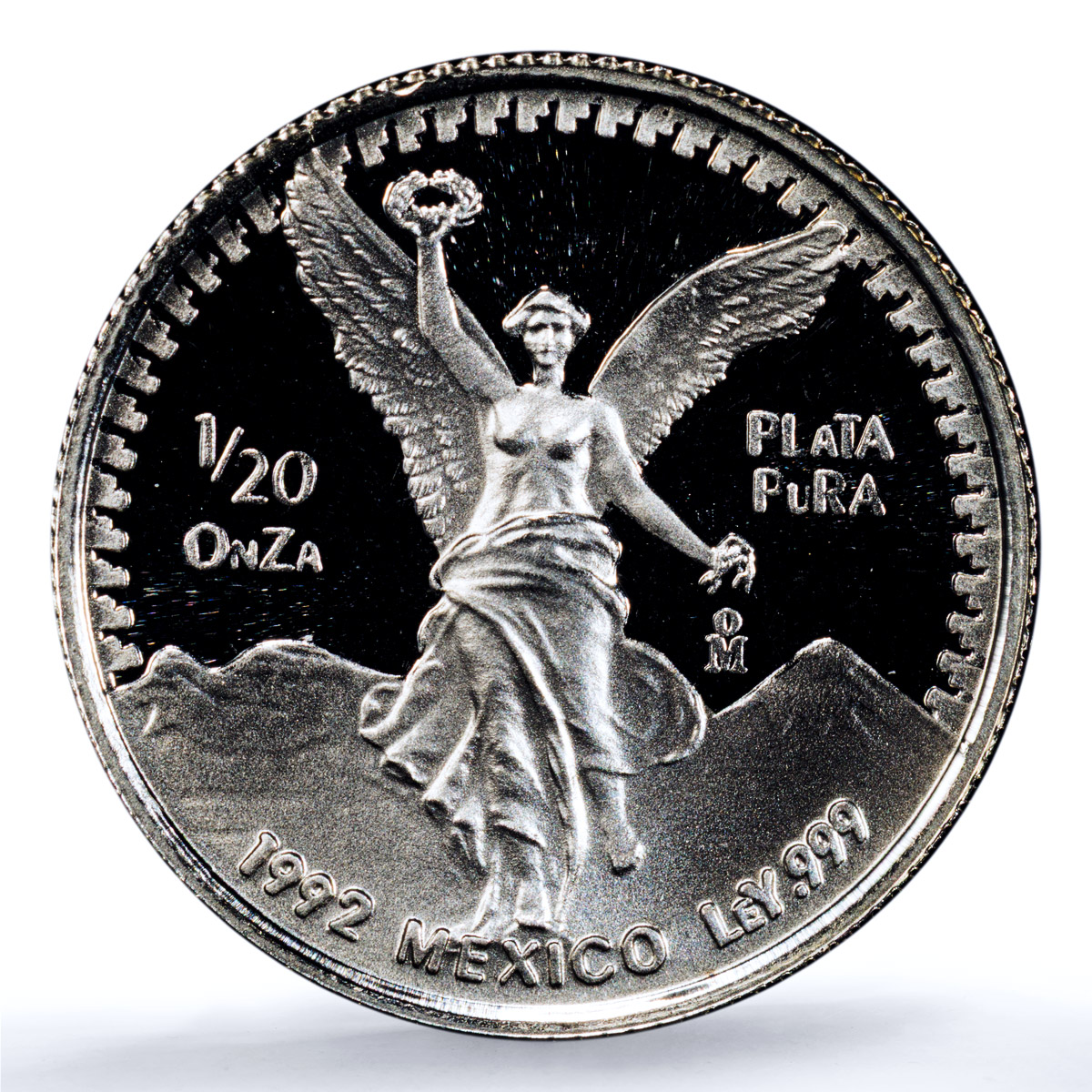 Mexico 1/20 onza Libertad Angel of Indepedence KM-542 PR69 PCGS silver coin 1992