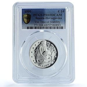 Bosnia Herzegovina 14 euros Tree of Stability KM-114 PR 69 PCGS silver coin 1999