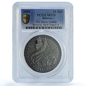 Belarus 20 roubles Snow Queen KM-93 Tales Literature MS 70 PCGS silver coin 2005