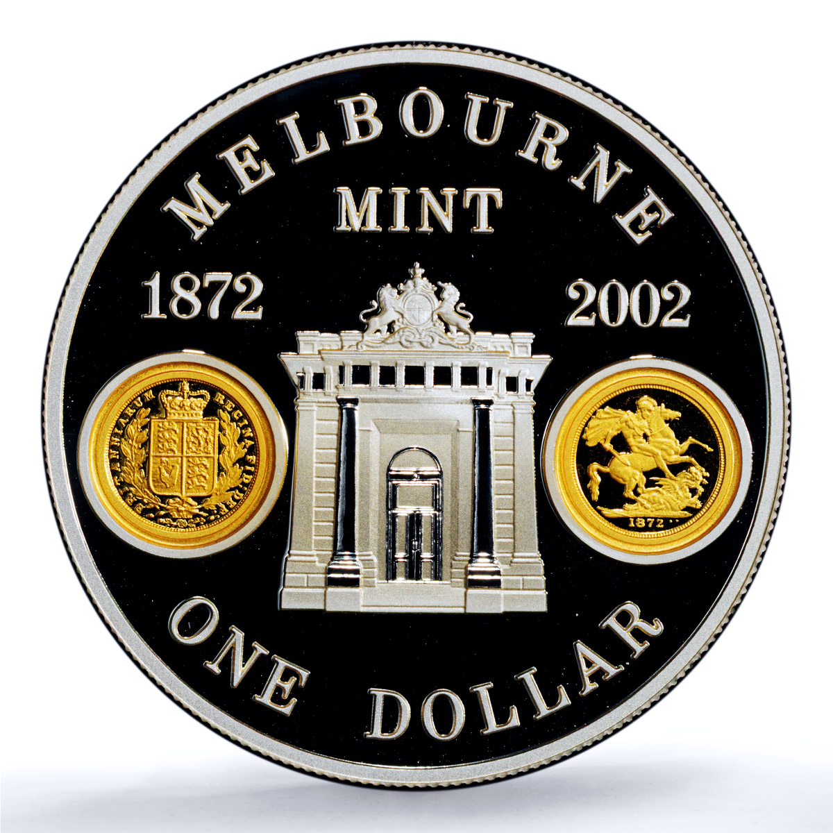 Australia 1 dollar Melbourne Mint Gilt KM-660 PR 70 PCGS silver coin 2002 Australia 1 dollar Melbourne Mint Gilt KM-660 PR 70 PCGS silver coin 2002