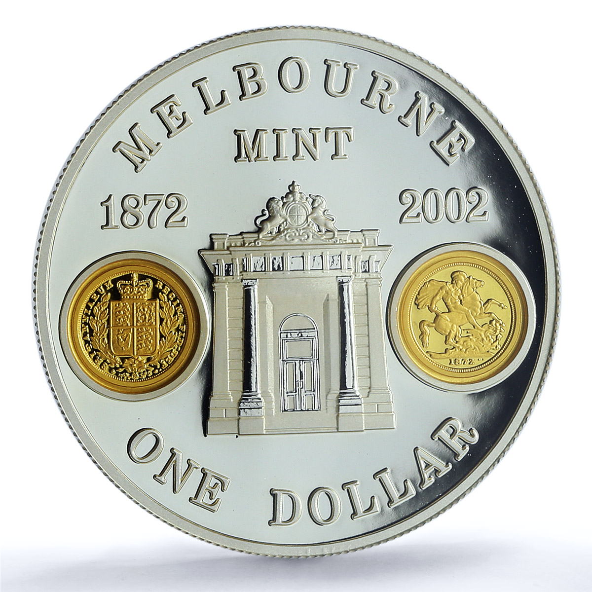 Australia 1 dollar Melbourne Mint Gilt KM-660 PR 70 PCGS silver coin 2002 Australia 1 dollar Melbourne Mint Gilt KM-660 PR 70 PCGS silver coin 2002