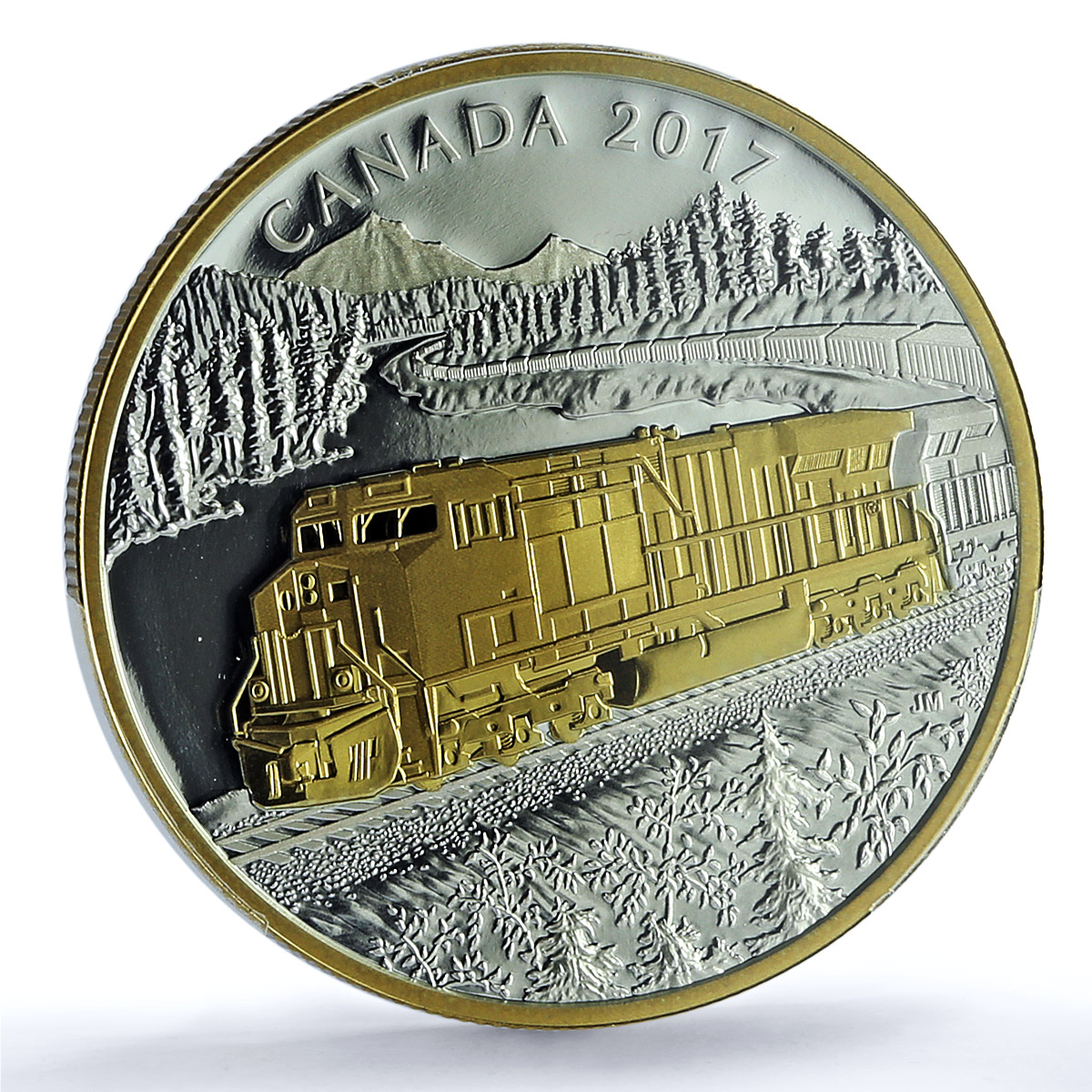 Canada 20 dollars GE ES44AC Locomotive KM-2436 Train PR 69 PCGS silver coin 2017