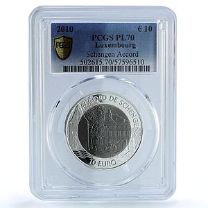 Luxembourg 10 euros Schengen Accord Treaty KM-114 PR 70 PCGS silver coin 2010