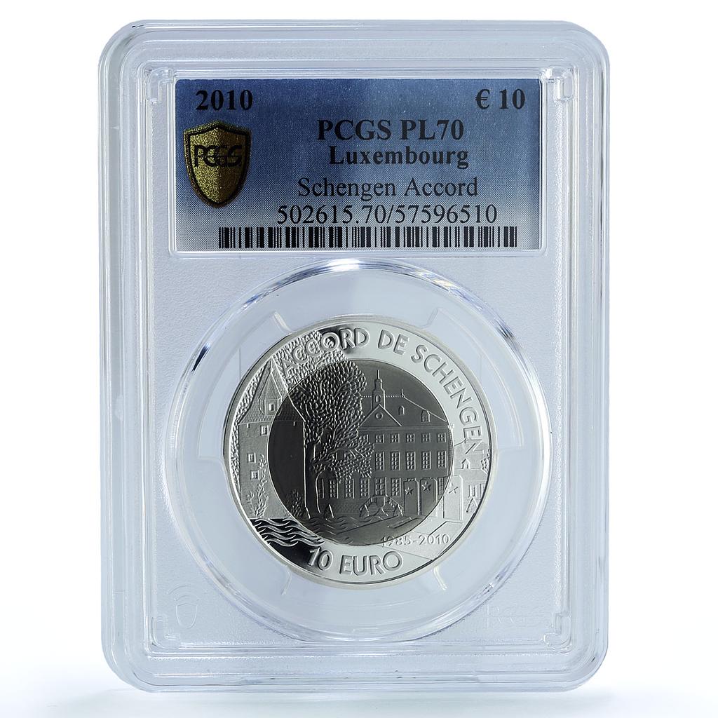 Luxembourg 10 euros Schengen Accord Treaty KM-114 PR 70 PCGS silver coin 2010