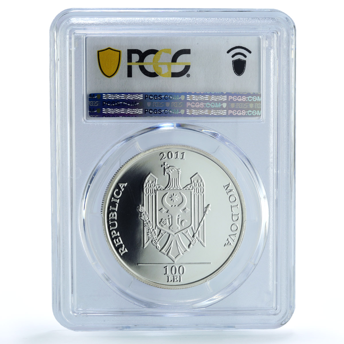 Moldova 100 lei National Bank KM-62 Anniversary PR 70 PCGS silver coin 2011 Moldova 100 lei National Bank KM-62 Anniversary PR 70 PCGS silver coin 2011