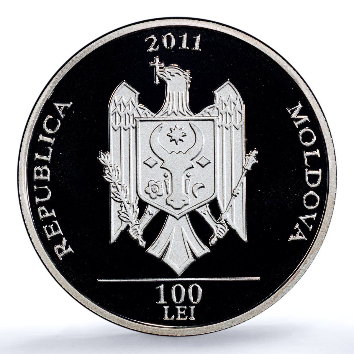 Moldova 100 lei National Bank KM-62 Anniversary PR 70 PCGS silver coin 2011 Moldova 100 lei National Bank KM-62 Anniversary PR 70 PCGS silver coin 2011