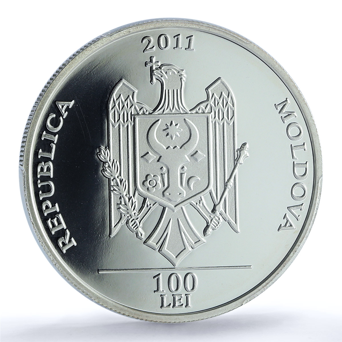 Moldova 100 lei National Bank KM-62 Anniversary PR 70 PCGS silver coin 2011 Moldova 100 lei National Bank KM-62 Anniversary PR 70 PCGS silver coin 2011
