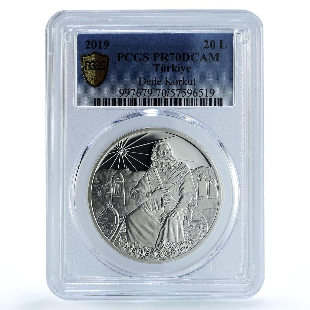 Turkey 20 lira Dede Korkut KM-1452 Literature PR 70 PCGS silver coin 2019
