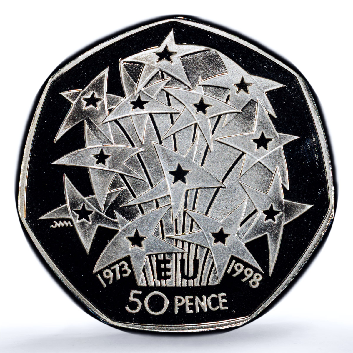 Great Britain 50 pence EU European Union KM-992a S-H9 PR68 PCGS silver coin 1998 Great Britain 50 pence EU European Union KM-992a S-H9 PR68 PCGS silver coin 1998