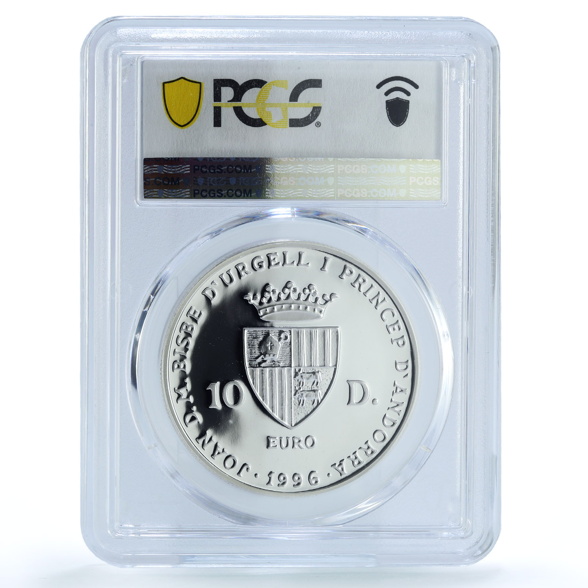 Andorra 10 diners 25 Years Prince Jubilee Bishop PR69 PCGS silver coin 1996 Andorra 10 diners 25 Years Prince Jubilee Bishop PR69 PCGS silver coin 1996
