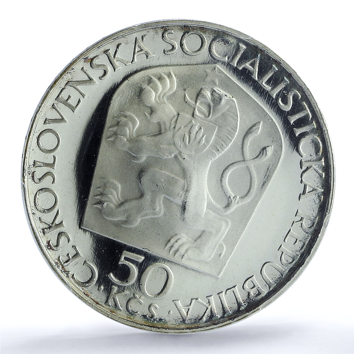 Czechoslovakia 50 korun Revolutionary Vladimir Lenin PR67 PCGS silver coin 1970 Czechoslovakia 50 korun Revolutionary Vladimir Lenin PR67 PCGS silver coin 1970