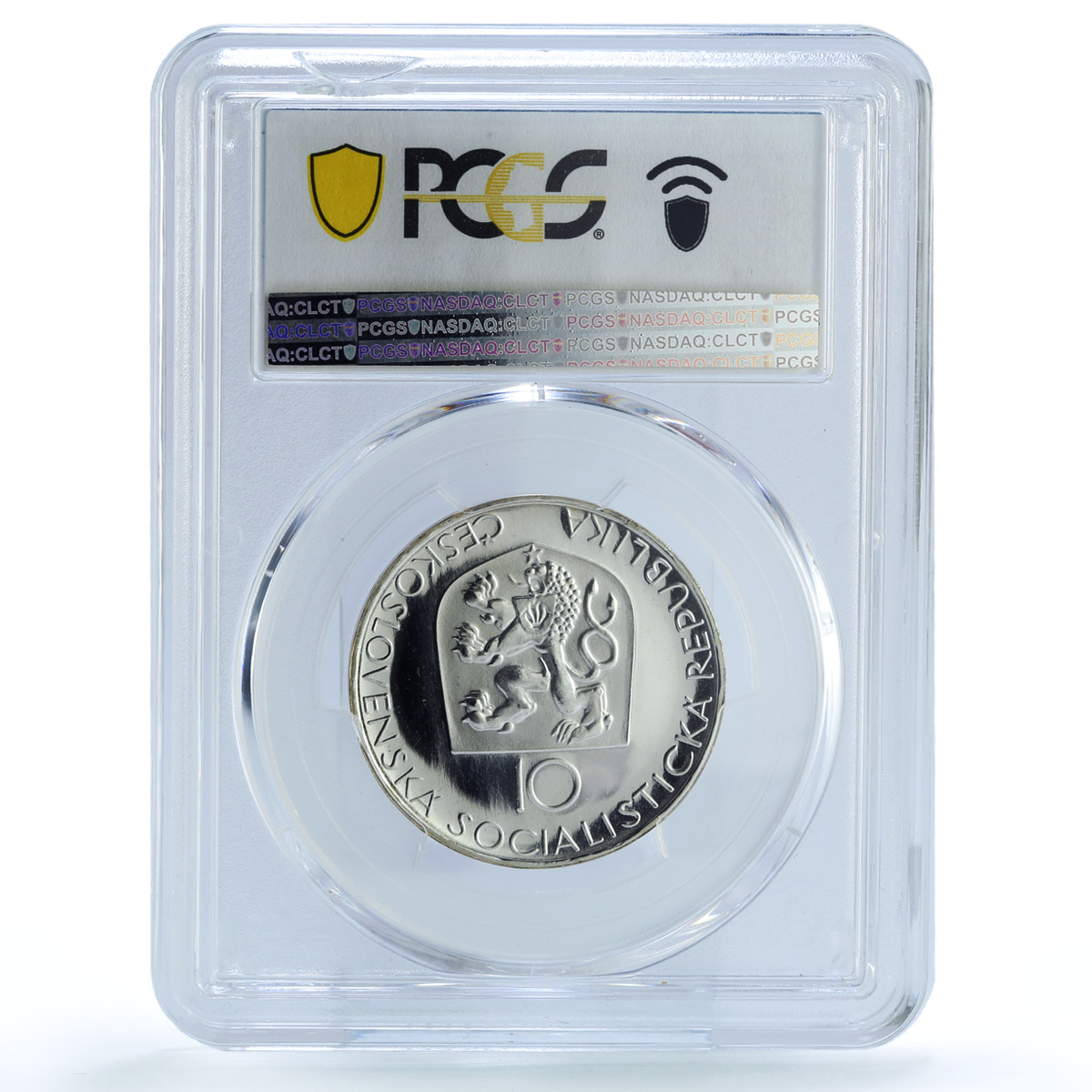 Czechoslovakia 10 korun Prague Theater Godess Chariot PR66 PCGS silver coin 1968