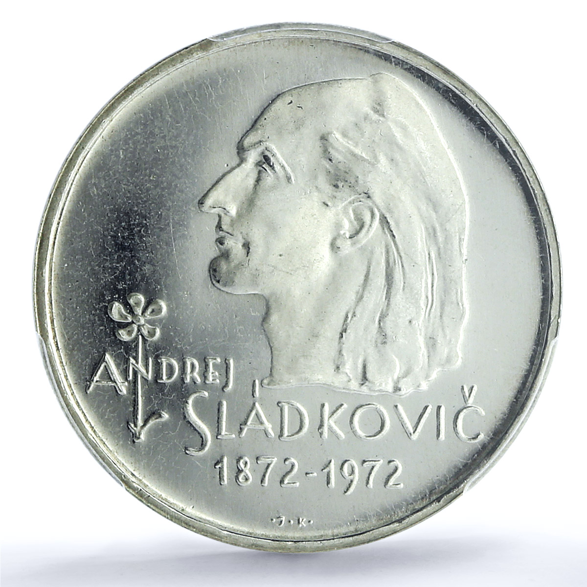 Czechoslovakia 20 korun Poet Andrej Sladkovic Poetry PR67 PCGS silver coin 1972 Czechoslovakia 20 korun Poet Andrej Sladkovic Poetry PR67 PCGS silver coin 1972