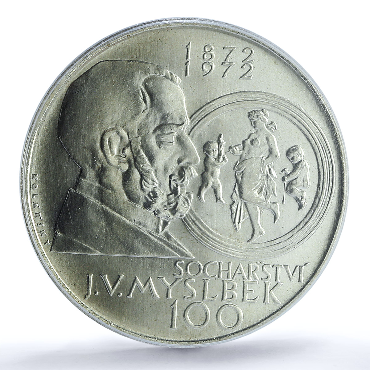 Czechoslovakia 100 Years Sculptor Josef Myslbek MS66 PCGS silver medal 1972 Czechoslovakia 100 Years Sculptor Josef Myslbek MS66 PCGS silver medal 1972