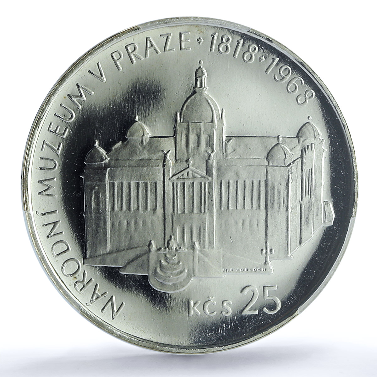 Czechoslovakia 25 korun Prague Museum Architecture PR67 PCGS silver coin 1968 Czechoslovakia 25 korun Prague Museum Architecture PR67 PCGS silver coin 1968