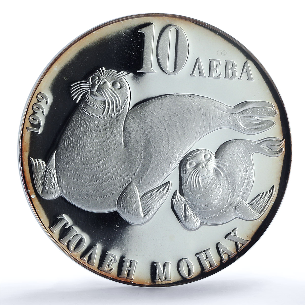 Bulgaria 10 leva Wild Animals series Monk Seal PR67 PCGS silver coin 1999 Bulgaria 10 leva Wild Animals series Monk Seal PR67 PCGS silver coin 1999